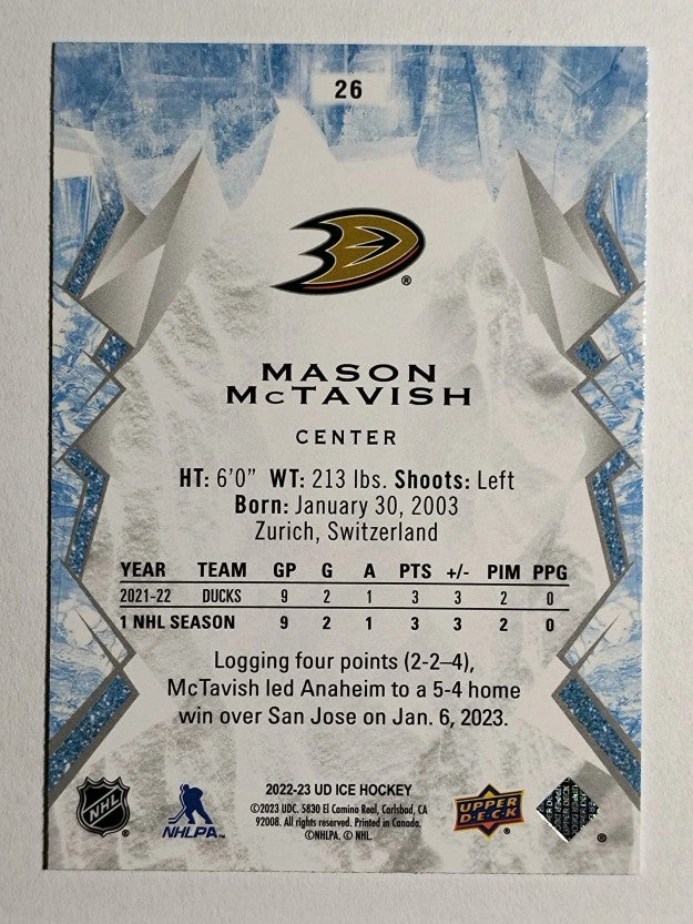 2022-23 Upper Deck Ice #26 Mason McTavish