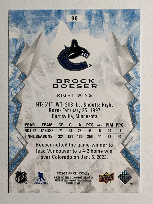 2022-23 Upper Deck Ice #96 Brock Boeser