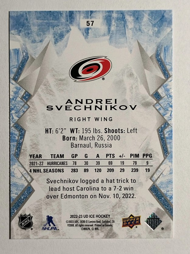 2022-23 Upper Deck Ice #57 Andrei Svechnikov
