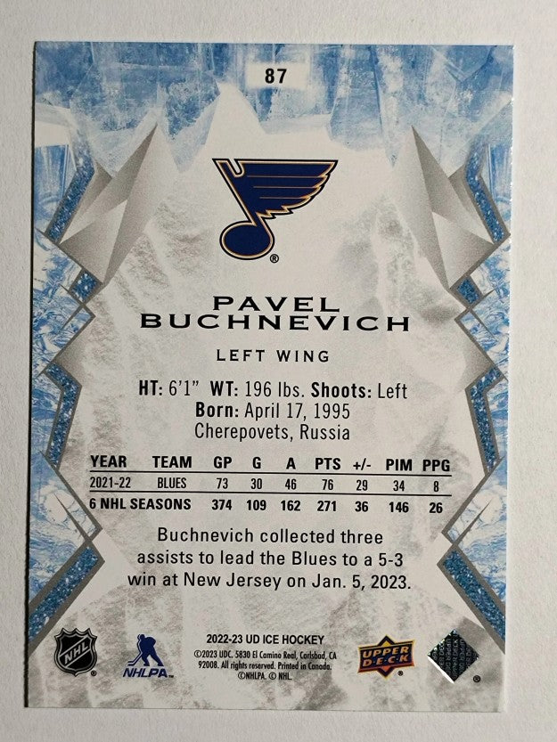 2022-23 Upper Deck Ice #87 Pavel Buchnevich