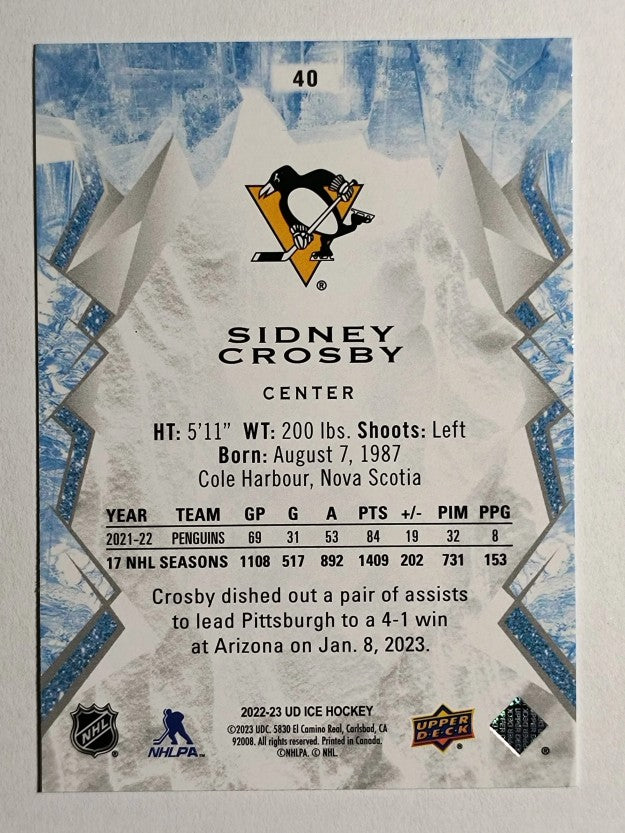 2022-23 Upper Deck Ice #40 Sidney Crosby