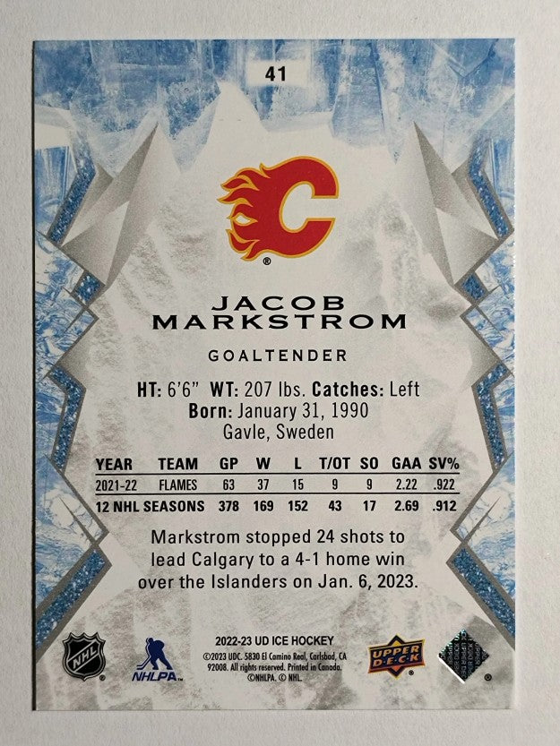 2022-23 Upper Deck Ice #41 Jacob Markstrom