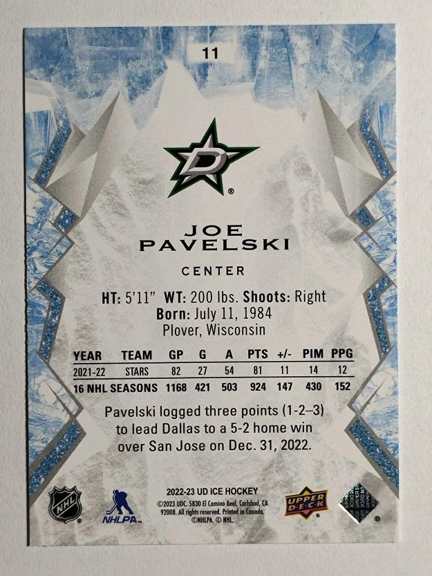 2022-23 Upper Deck Ice #11 Joe Pavelski