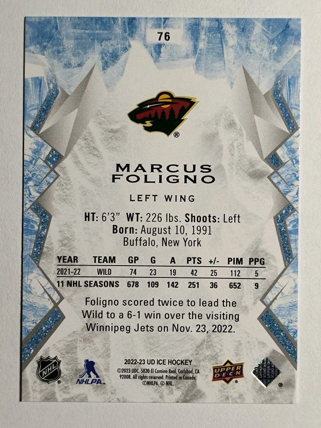 2022-23 Upper Deck Ice #76 Marcus Foligno