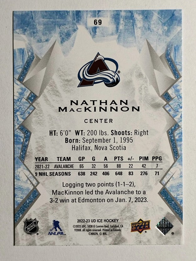 2022-23 Upper Deck Ice #69 Nathan MacKinnon