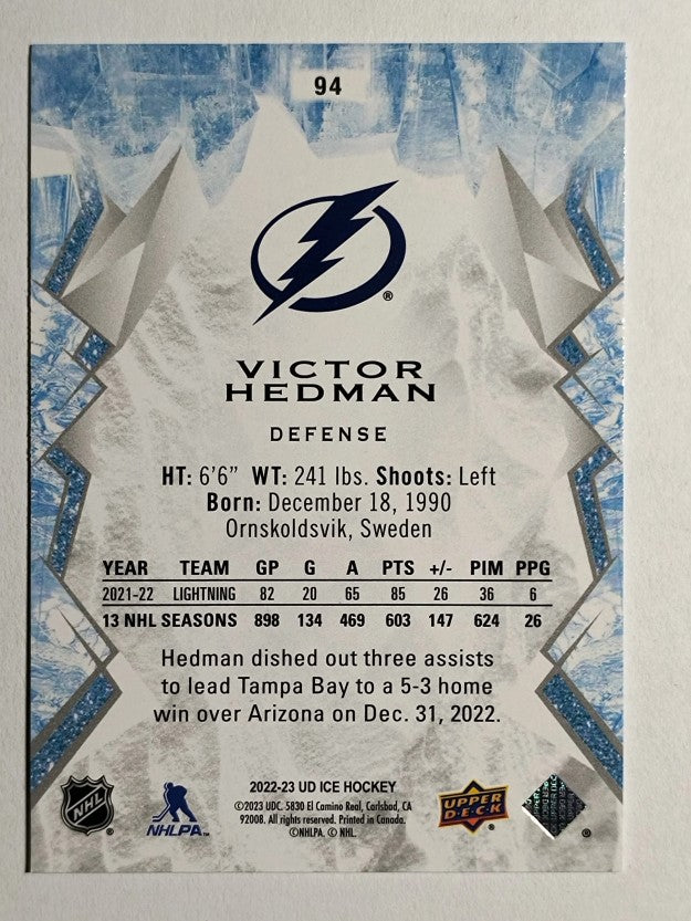 2022-23 Upper Deck Ice #94 Victor Hedman