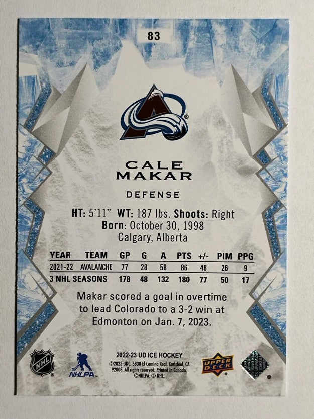 2022-23 Upper Deck Ice #83 Cale Makar