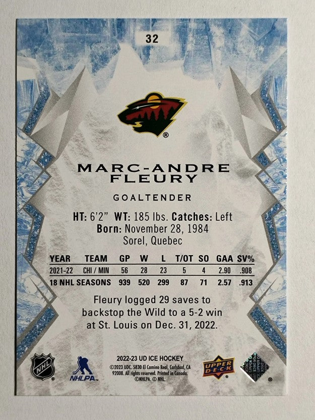 2022-23 Upper Deck Ice #32 Marc-Andre Fleury