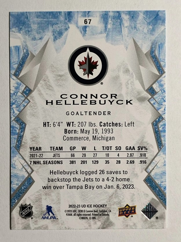 2022-23 Upper Deck Ice #67 Connor Hellebuyck