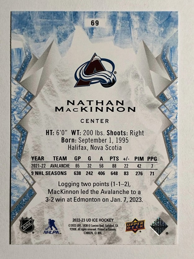 2022-23 Upper Deck Ice #69 Nathan MacKinnon