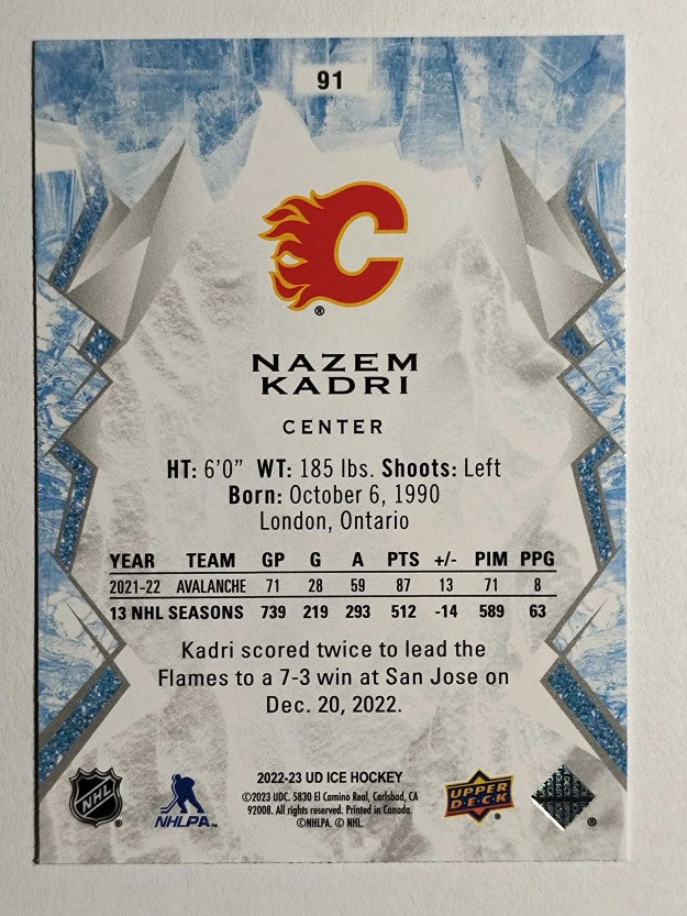 2022-23 Upper Deck Ice #91 Nazem Kadri