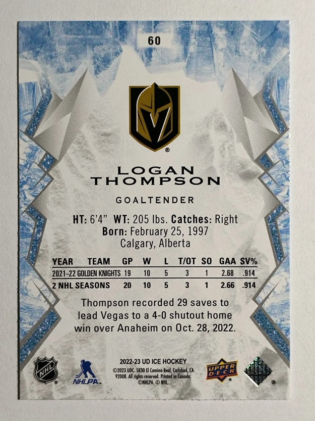 2022-23 Upper Deck Ice #60 Logan Thompson