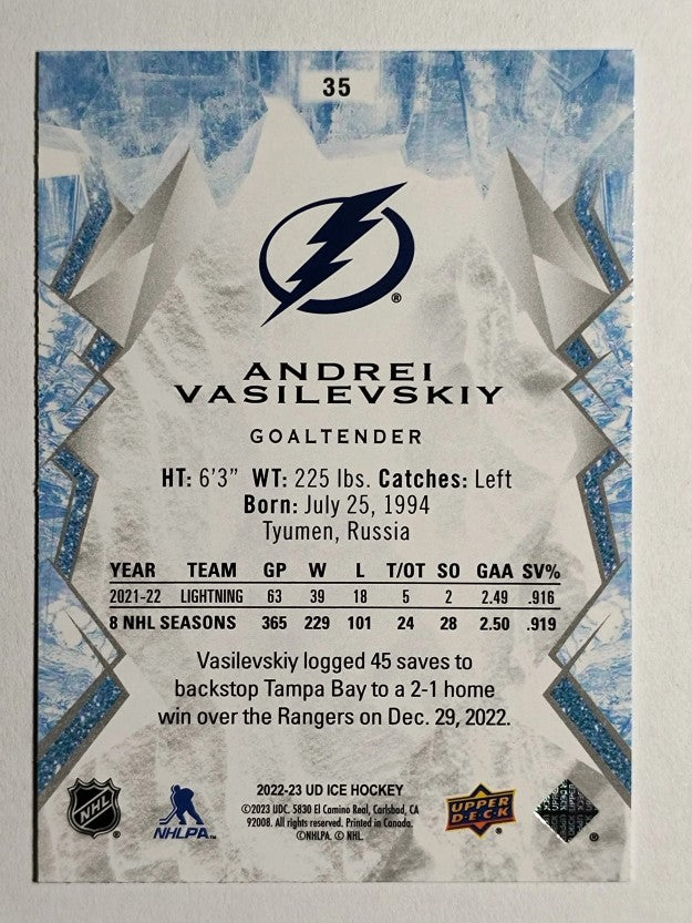 2022-23 Upper Deck Ice #35 Andrei Vasilevskiy
