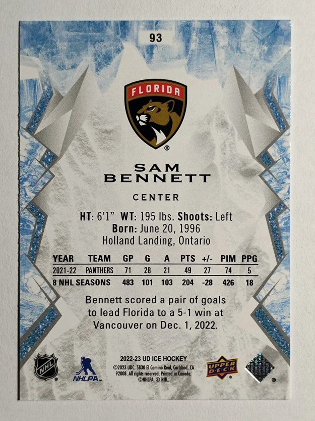 2022-23 Upper Deck Ice #93 Sam Bennett