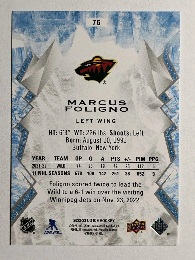 2022-23 Upper Deck Ice #76 Marcus Foligno