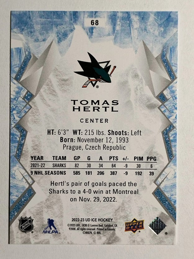 2022-23 Upper Deck Ice #68 Tomas Hertl