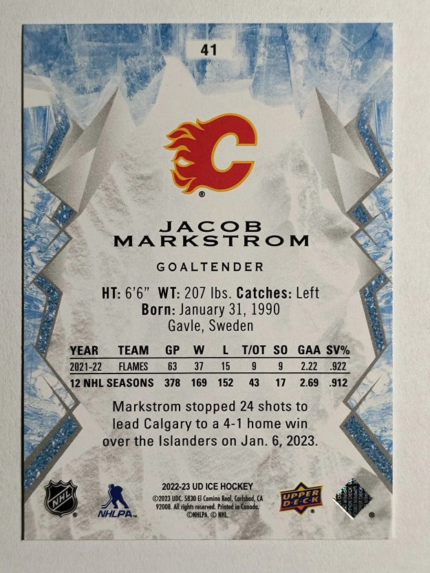 2022-23 Upper Deck Ice #41 Jacob Markstrom
