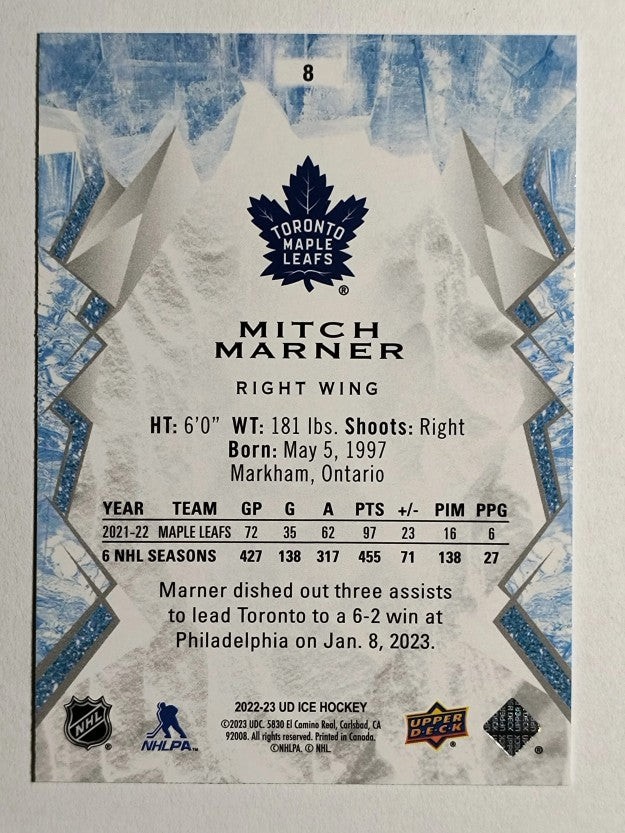 2022-23 Upper Deck Ice #8 Mitch Marner