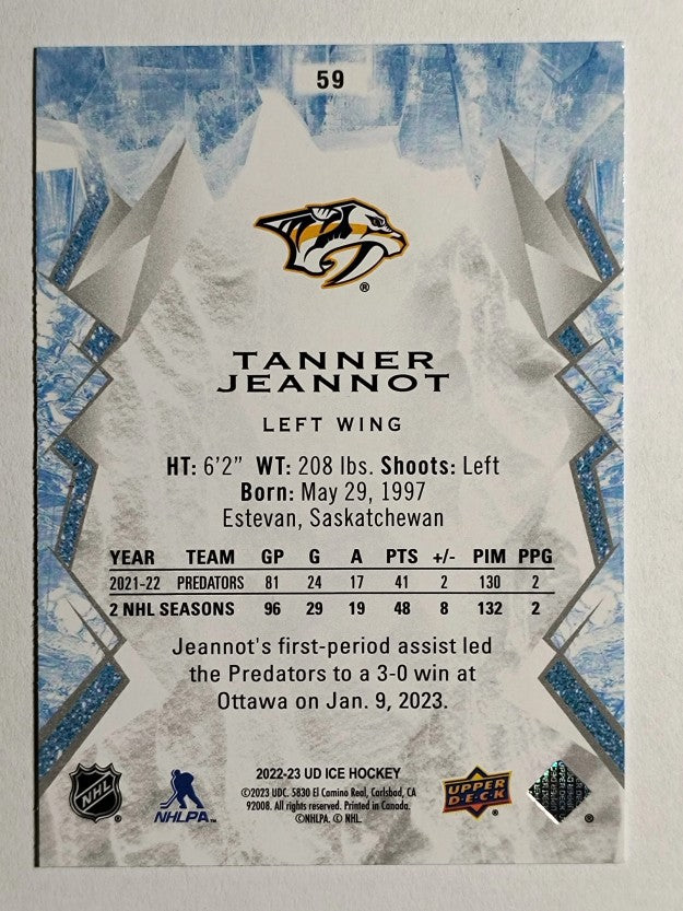 2022-23 Upper Deck Ice #59 Tanner Jeannot