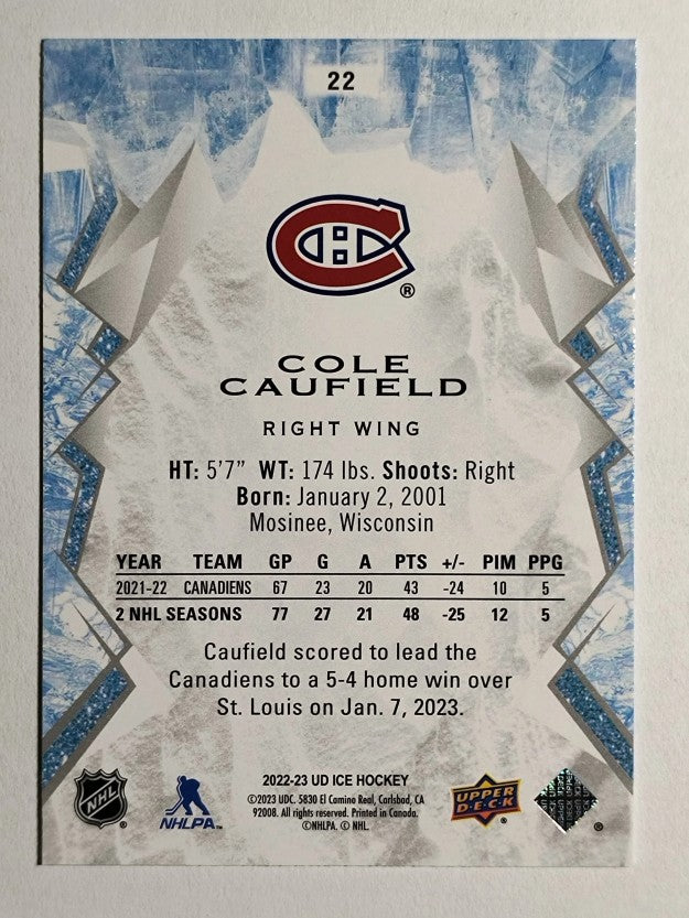 2022-23 Upper Deck Ice #22 Cole Caufield