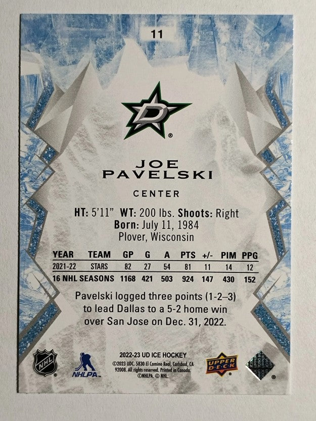 2022-23 Upper Deck Ice #11 Joe Pavelski