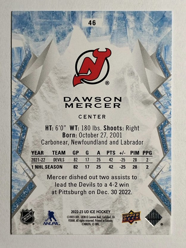 2022-23 Upper Deck Ice #46 Dawson Mercer