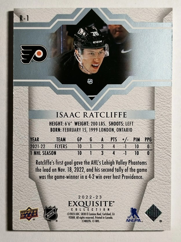 2022-23 Exquisite Collection Rookies Blue Spectrum #R1 Isaac Ratcliffe