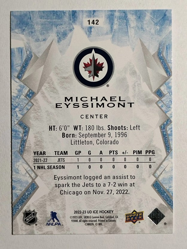 2022-23 Upper Deck Ice Purple #142 Michael Eyssimont RC