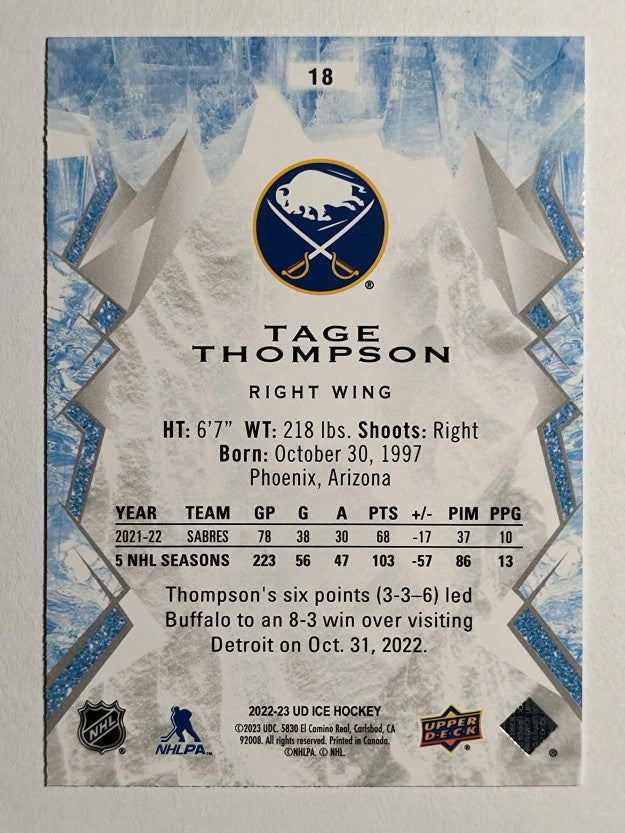 2022-23 Upper Deck Ice Orange #18 Tage Thompson