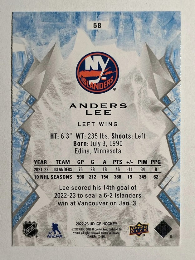 2022-23 Upper Deck Ice Green #58 Anders Lee