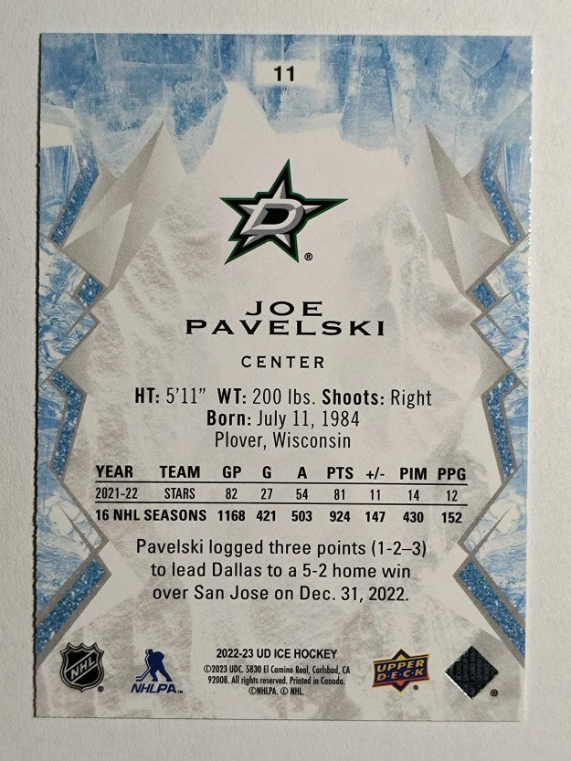 2022-23 Upper Deck Ice Green #11 Joe Pavelski