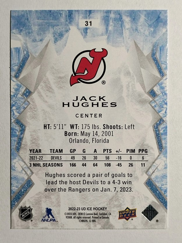 2022-23 Upper Deck Ice Green #31 Jack Hughes