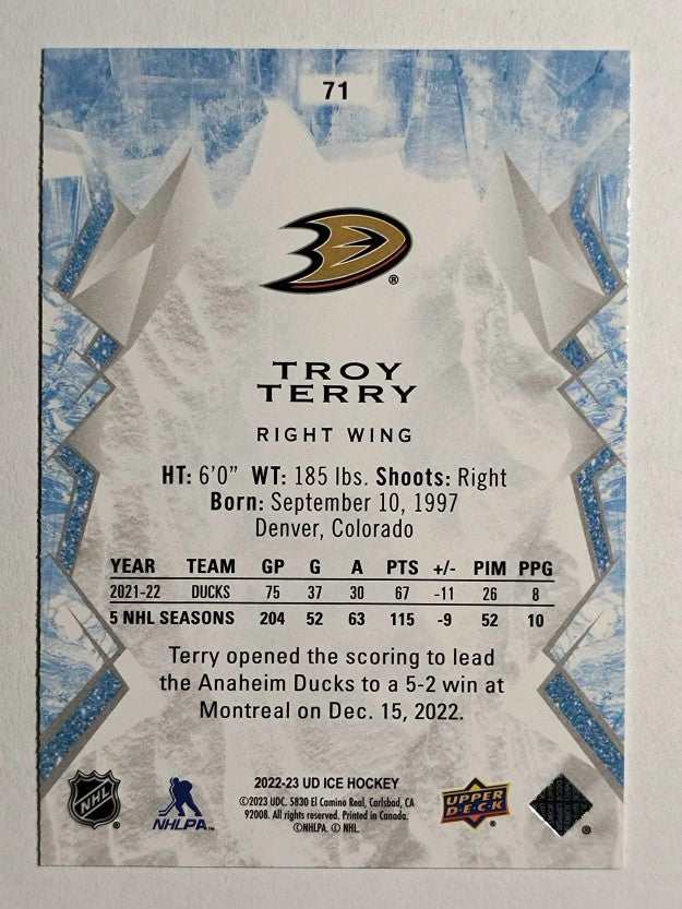 2022-23 Upper Deck Ice Green #71 Troy Terry