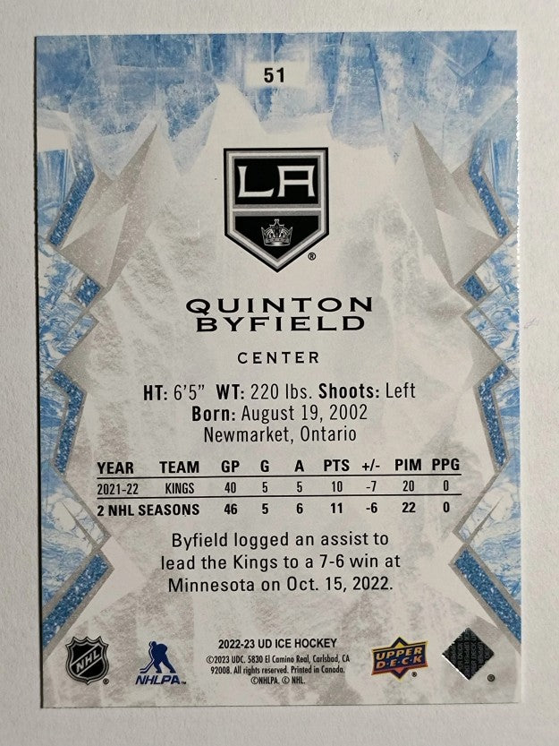 2022-23 Upper Deck Ice Green #51 Quinton Byfield