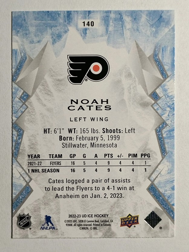 2022-23 Upper Deck Ice Green #140 Noah Cates RC