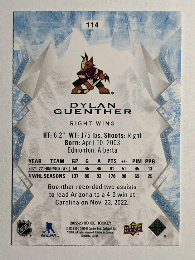 2022-23 Upper Deck Ice Green #114 Dylan Guenther RC
