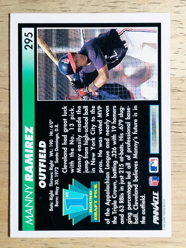 1992 Pinnacle #295 Manny Ramirez RC