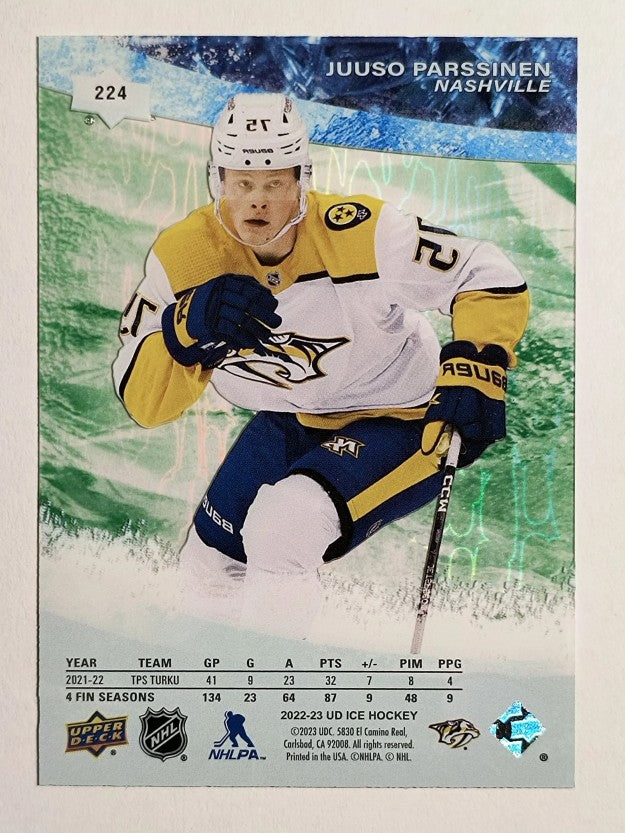 2022-23 Upper Deck Ice Green #224 Juuso Parssinen