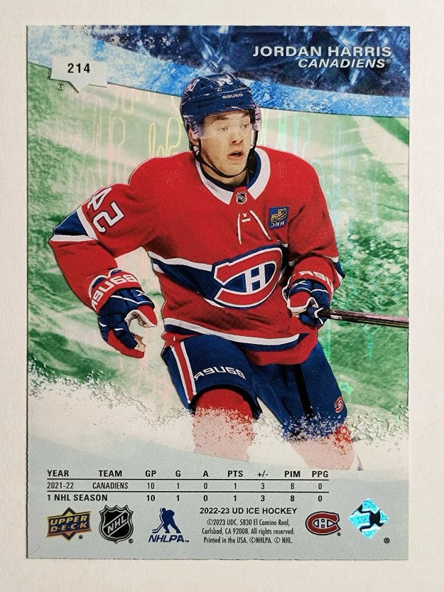 2022-23 Upper Deck Ice Green #214 Jordan Harris