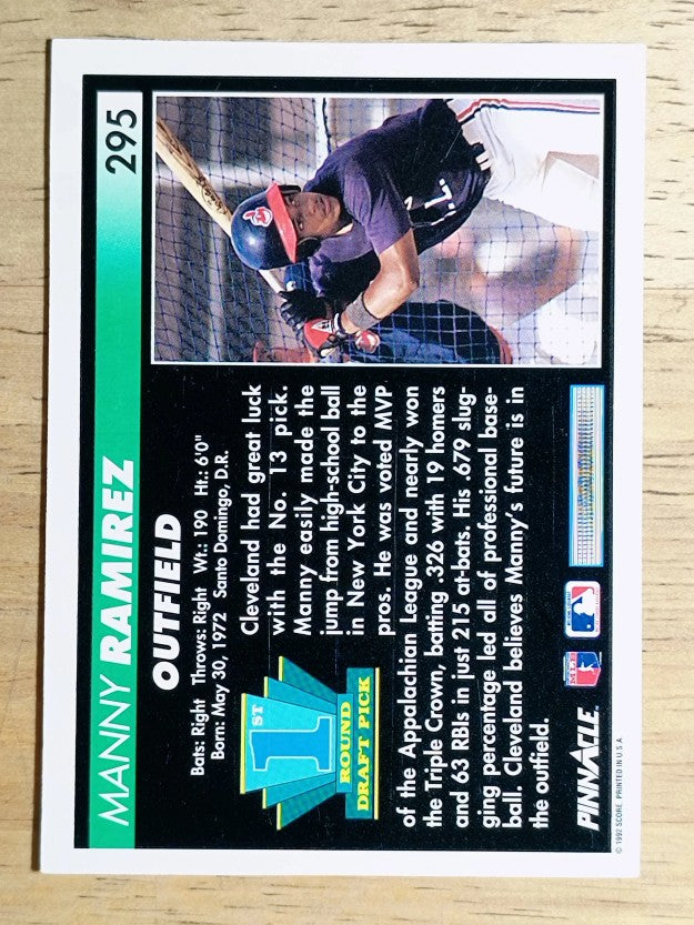 1992 Pinnacle #295 Manny Ramirez RC