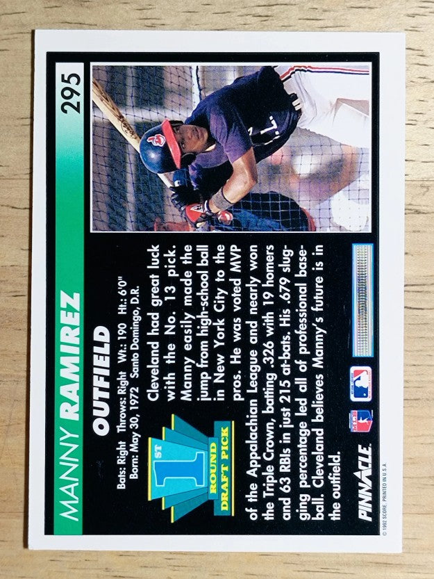 1992 Pinnacle #295 Manny Ramirez RC
