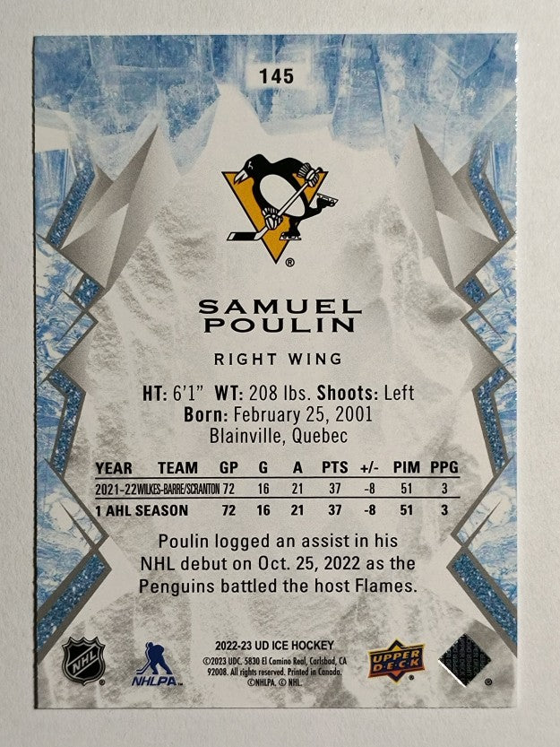 2022-23 Upper Deck Ice #145 Samuel Poulin RC
