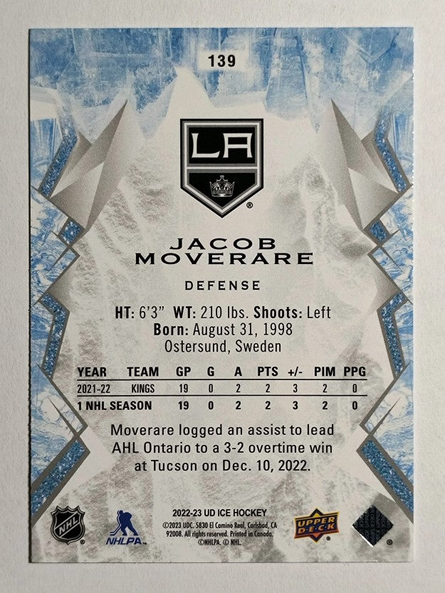 2022-23 Upper Deck Ice #139 Jacob Moverare RC