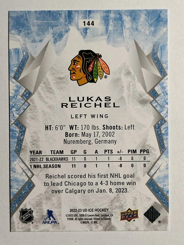2022-23 Upper Deck Ice #144 Lukas Reichel RC