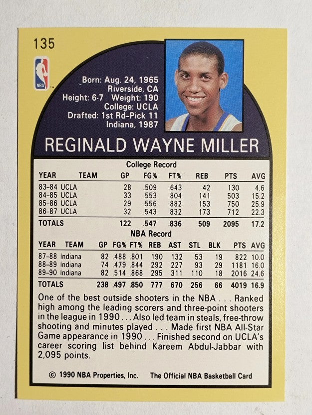 1990-91 Hoops #135 Reggie Miller