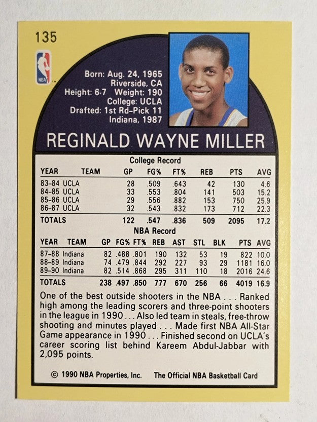 1990-91 Hoops #135 Reggie Miller