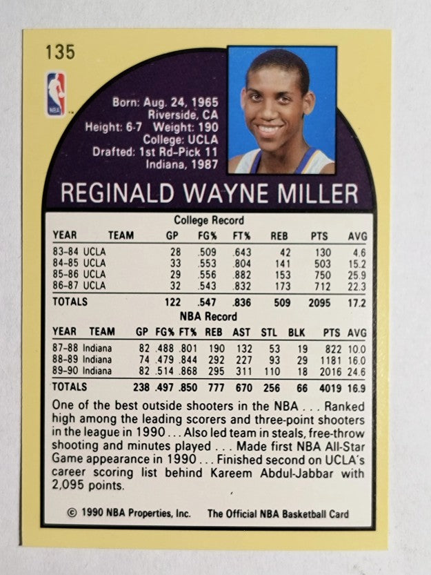 1990-91 Hoops #135 Reggie Miller