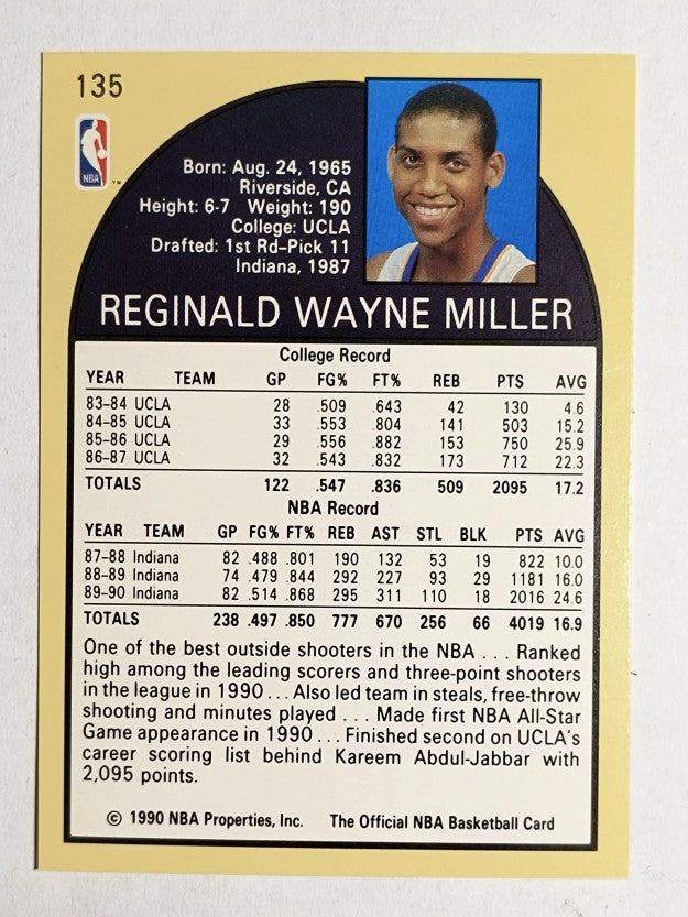 1990-91 Hoops #135 Reggie Miller