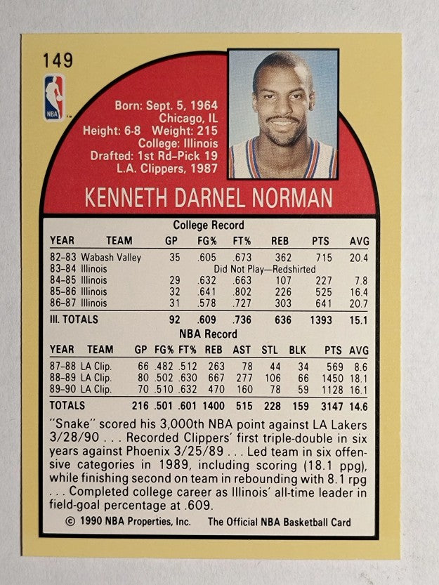 1990-91 Hoops #149 Ken Norman