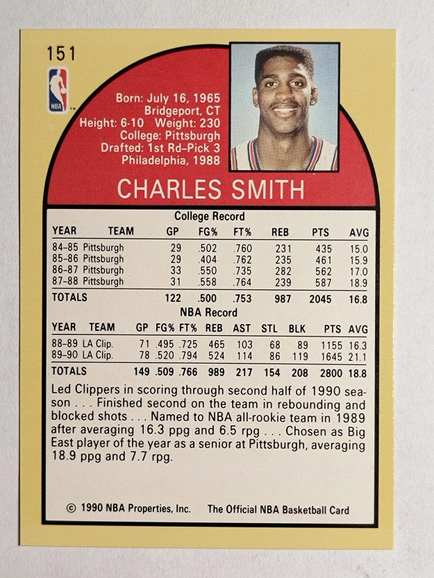 1990-91 Hoops #151 Charles Smith